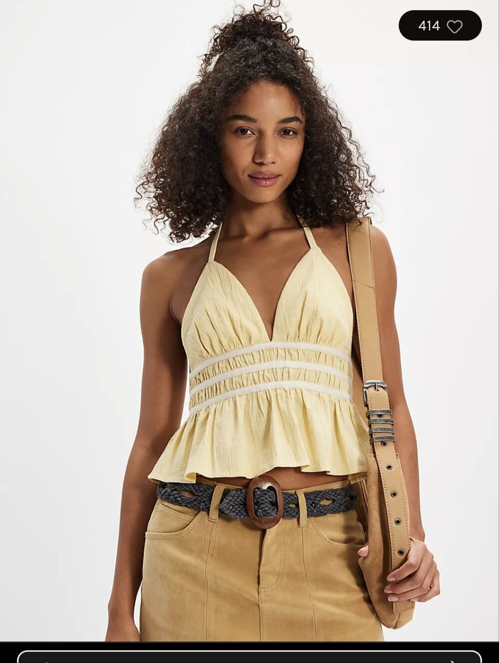 Free People Nara Halter Peplum Top